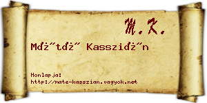 Máté Kasszián névjegykártya